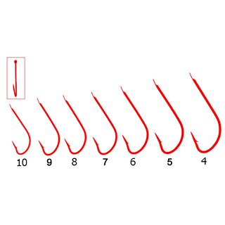 Haken S.22 rot gebunden Gr.04/0,20 mm Fluocarbon