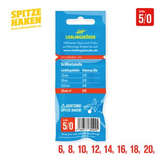 Spitze Haken Gr. 5/0 14 gr.