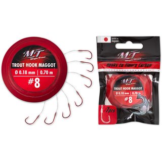 Magic Trout Hook Maggot silber, Gr.4, 70cm, 0,22mm 7 St�ck