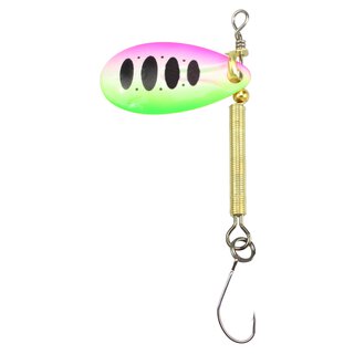 Omura Spinner Einzelhaken 2,9 g Gr�n-Rosa-Ellipse