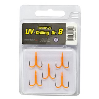 Seika Pro UV Drilling m. Widerhaken Orange/Black Nickel Gr. 10
