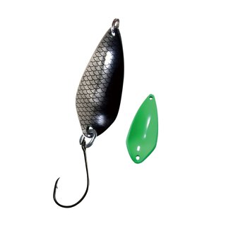 Trout Spoon Heavy Scale 4,4 g schwarz grau fluogr�n